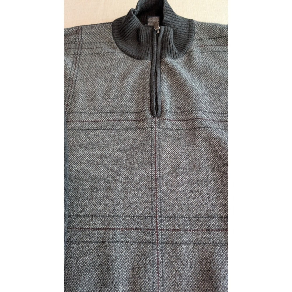 Dockers Men's Quarter Zip Regular Fit Acrylic Sweater Pullover, Gray, Size XL